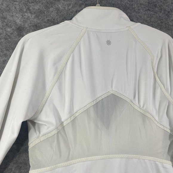 Athleta Jacket Small White Powervita Elation Full Zip Long Sleeve Workout Mock - Picture 5 of 12